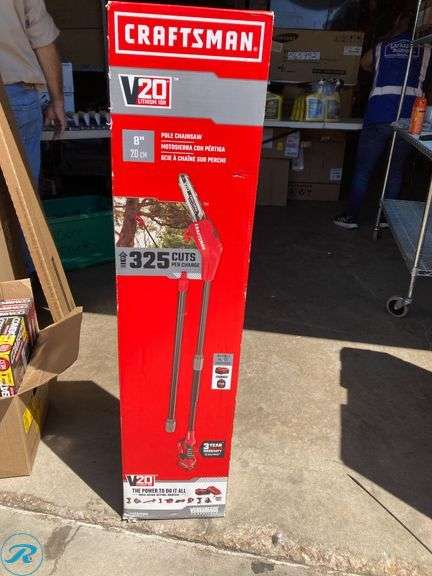 (1) New- CRAFTSMAN V20 20-volt max 8.0-in 4 Ah Battery Pole Saw Battery Included , Charger Included (Total of 1) - Roller Auctions
