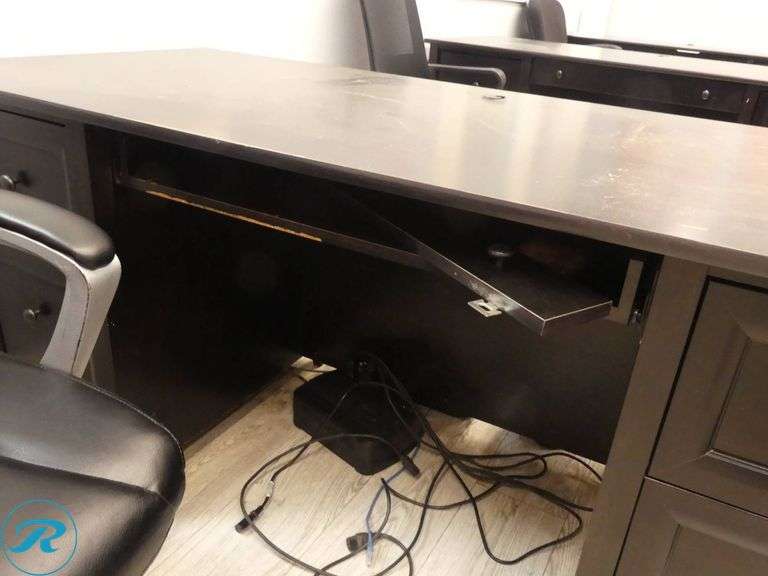(2) Double Pedestal Desks With Office Chairs - Roller Auctions
