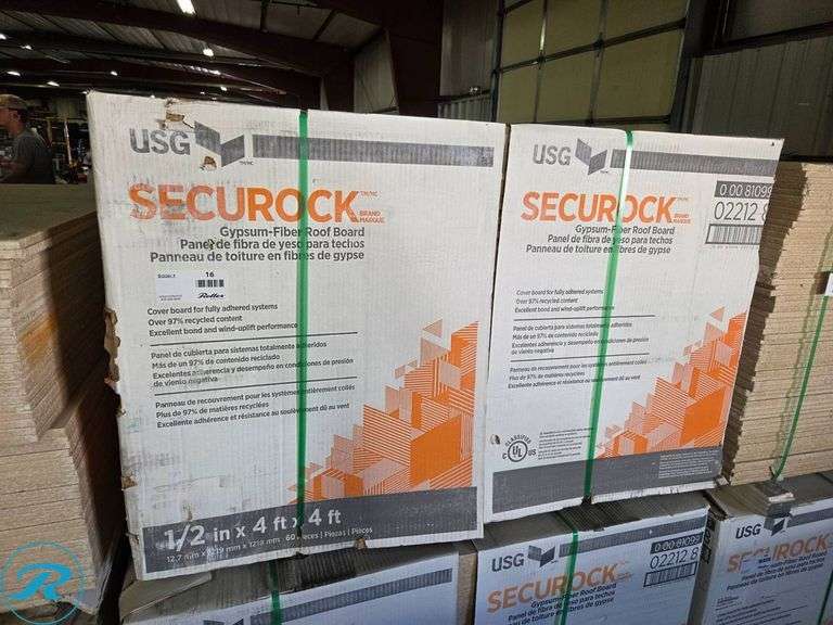 New (60) Securock Gypsum-Fiber Roof Boards, 1/2 inch, 4×4