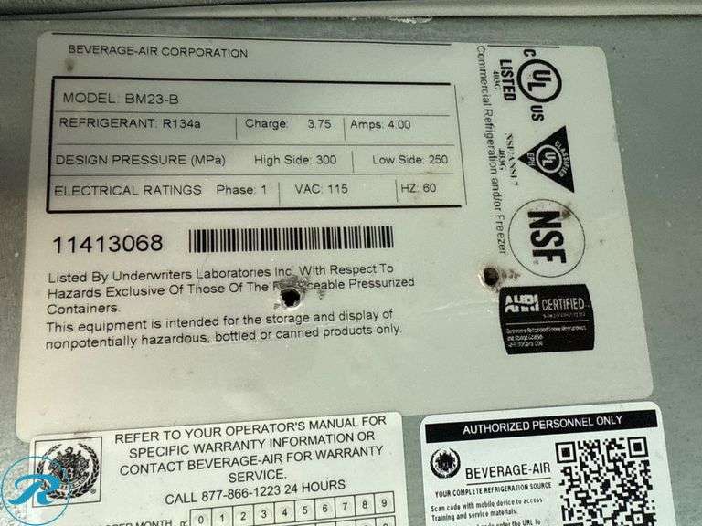 Beverage-Air Model BM23-B Kegerator with Dual-Tap Dispenser - Roller Auctions