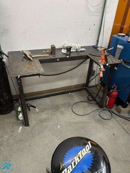 Custom Made Steel Workshop / Welding Table Bench, 48" x 24" x 30.5" (Contents Not Included)