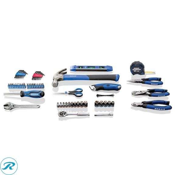 (1) New- Kobalt 73 -Piece Chrome Household Tool Set with Soft Case (Total of 1 Set with Case) - Roller Auctions