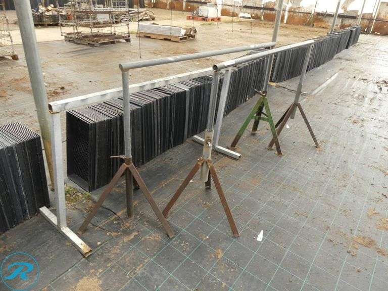 (3) Metal Sawhorses - Roller Auctions