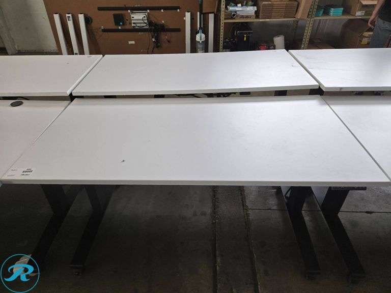 (2) ESI Triumph LX60 Electric Height-Adjustable Desk with 24″ Undermount Power Strip, 60×30 Inches - Roller Auctions