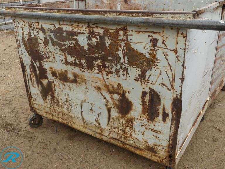 (2) Trash Dumpsters on Casters (1-Bottom Rusted Out) - Roller Auctions