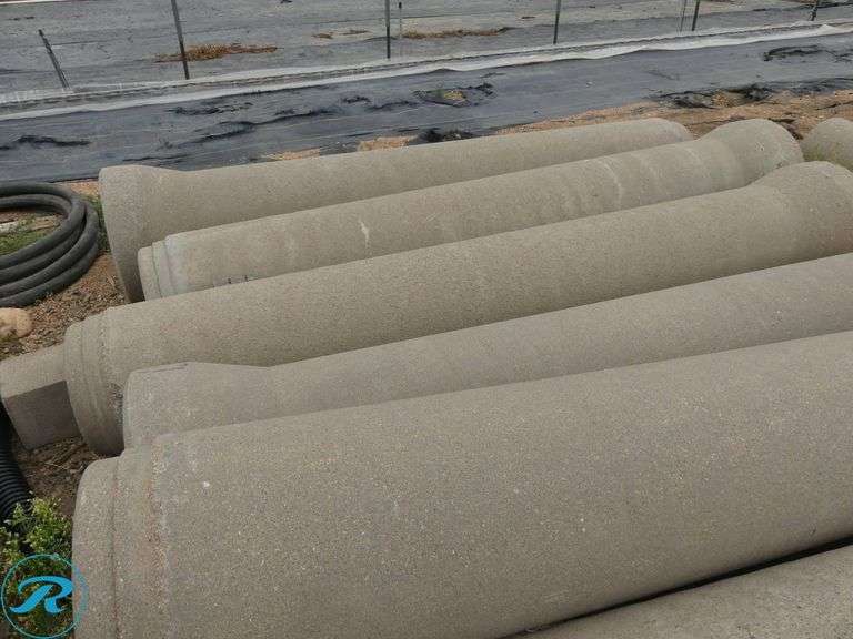 (9) Concrete Pipes, 8′ x 12″ - Roller Auctions