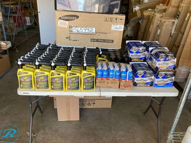 (100 items) New- Assorted Lot of Flea and Roach Bait and Mosquito Repellent (Total of approx 100 items) - Roller Auctions