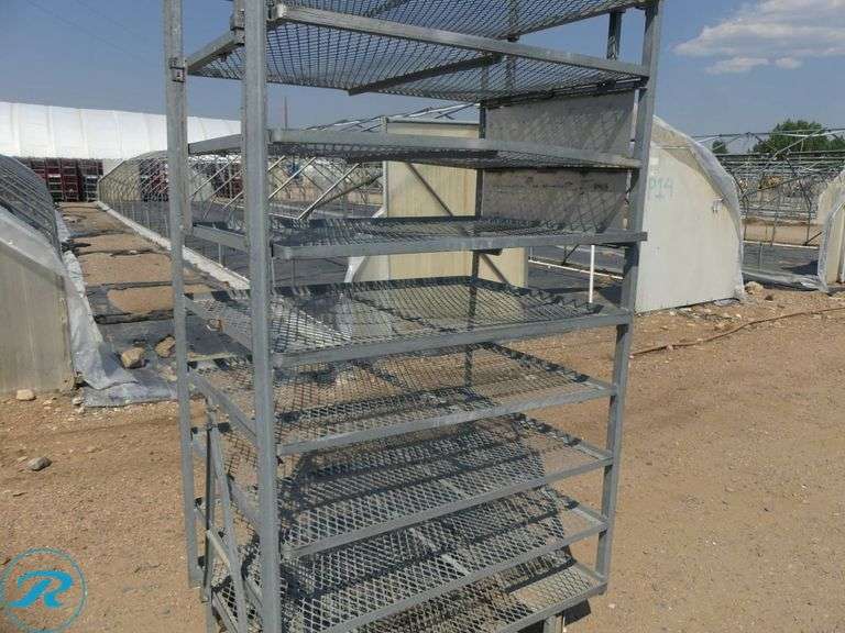 (8) Towable Multi-Tier Nursery Carts With Adjustable Height, 44″ x 32″ x 88″ or 100″ Height - Roller Auctions