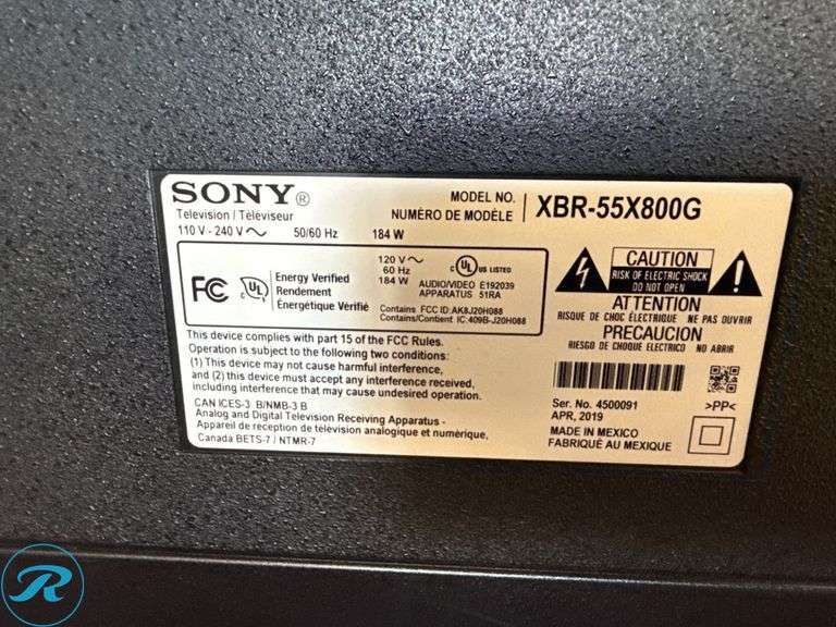 Sony XBR-55X800G 55” 4K Ultra HD Smart TV - Roller Auctions
