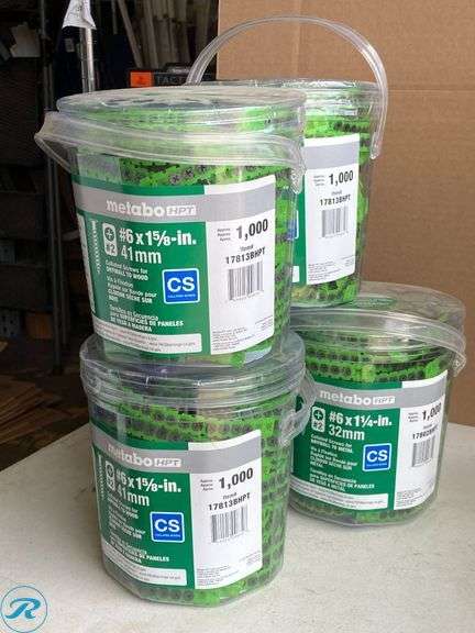 (5) New- Metabo HPT #6 x 1-5/8-in Collated Bugle Coarse Thread Drywall Screws (total of 5) - Roller Auctions