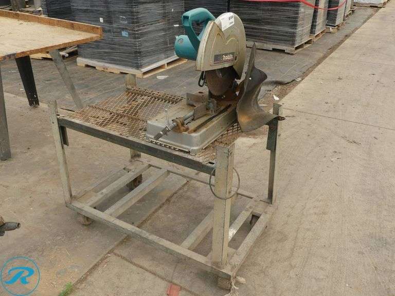 Makita 2414B 14″ Metal Cut-Off Saw on 2-Tier Metal Cart, 39″ x 24″