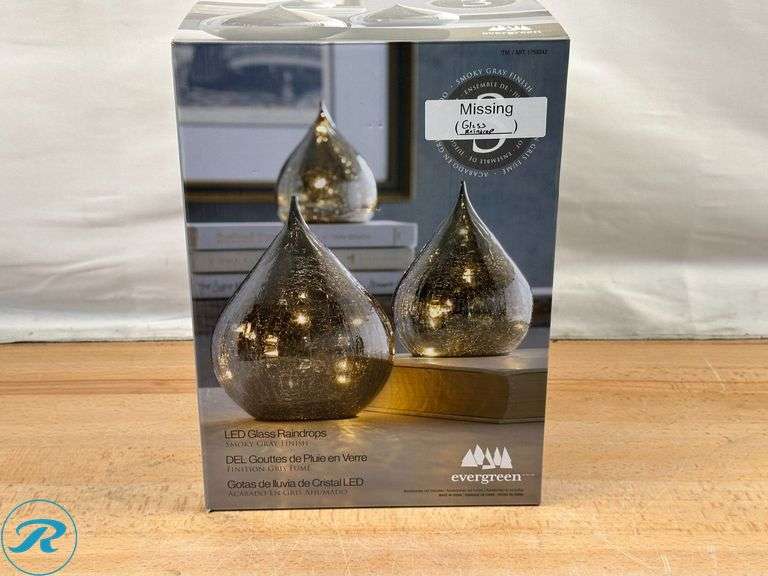 Flocked Hangers, 50-pack- New; Evergreen LED Glass Raindrops Set, 3 ...