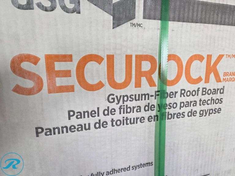 New (48) Securock Gypsum-Fiber Roof Boards, 1/2 inch, 4×4 - Roller Auctions