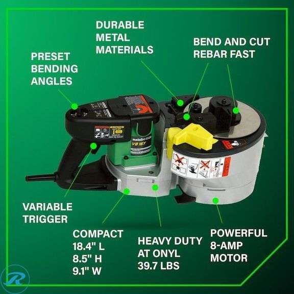 (1) New- Metabo HPT Portable #5 Rebar Bender Cutter - Roller Auctions