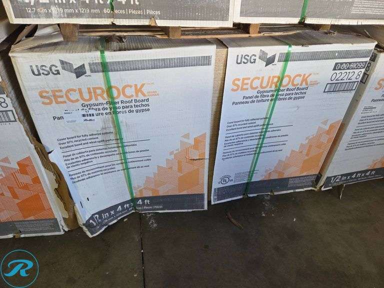 New (60) Securock Gypsum-Fiber Roof Boards, 1/2 inch, 4×4