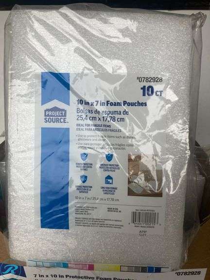 (30) New- Project Source 10 -Pack 7-in x 10-in Foam pouches - Roller Auctions