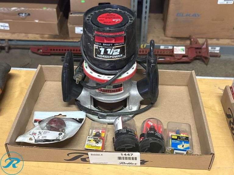Craftsman 1 1/2 Horsepower Router with Accessories - Roller Auctions