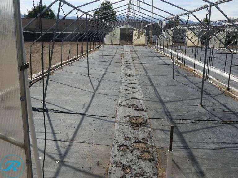 Tunnel Hoop House Frame, 90′ x 17′, With Front and Rear Doors, 60″ x 76″ - Roller Auctions