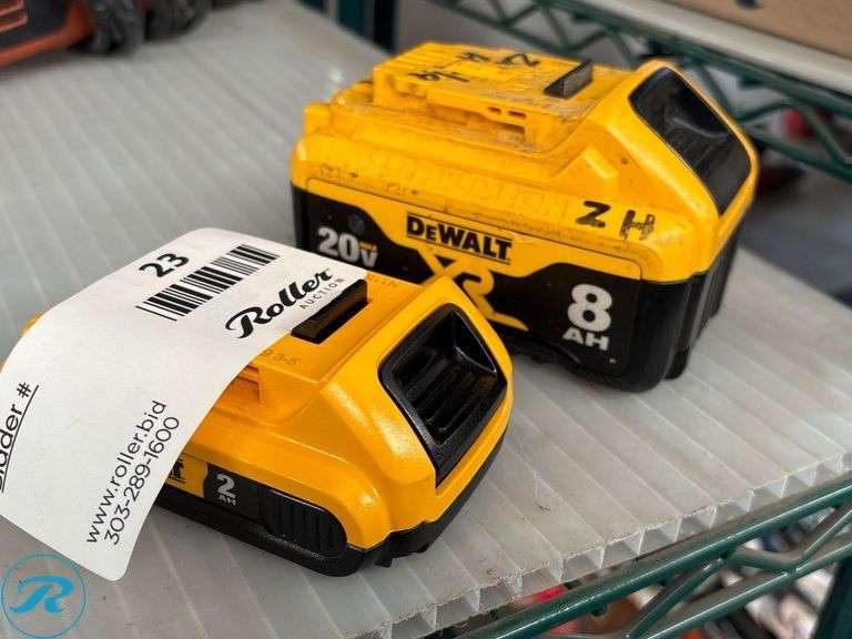 (2) DeWalt 20V Max XR Lithium-Ion Batteries, 8Ah and 2Ah