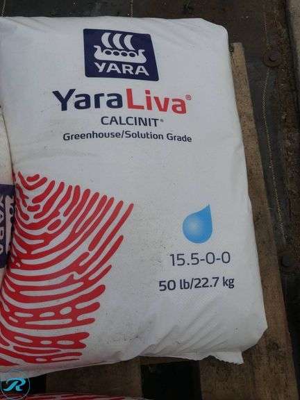 Pallet of (8) Bags YaraLiva CALCINIT Greenhouse/Solution Grade Fertilizer, 50 lb. Bags - Roller Auctions