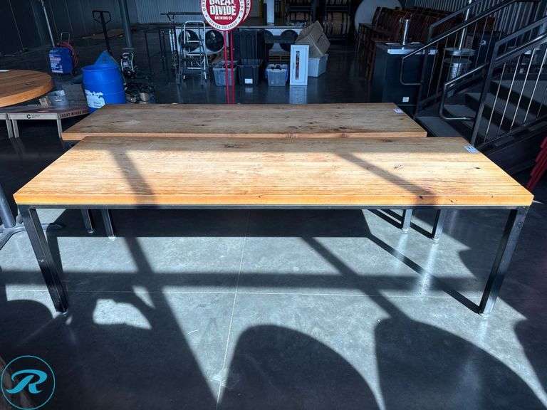 Wood and Metal Dining Table, 32” x 96” - Roller Auctions