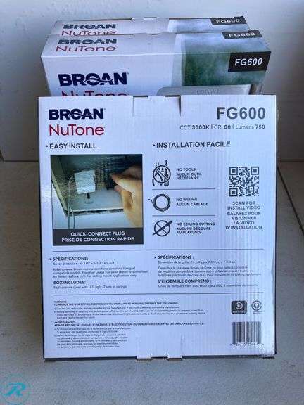 (3) New- Broan Quick Install with LED Light Replacement Replacement Grille Cover (total of 3) - Roller Auctions