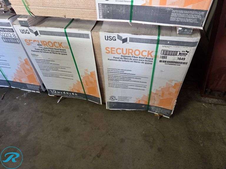 New (60) Securock Gypsum-Fiber Roof Boards, 1/2 inch, 4×4