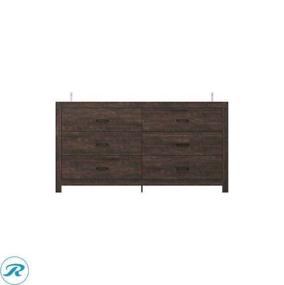 (1) New- FUFU&GAGA Brown 6 -Drawer Standard dresser