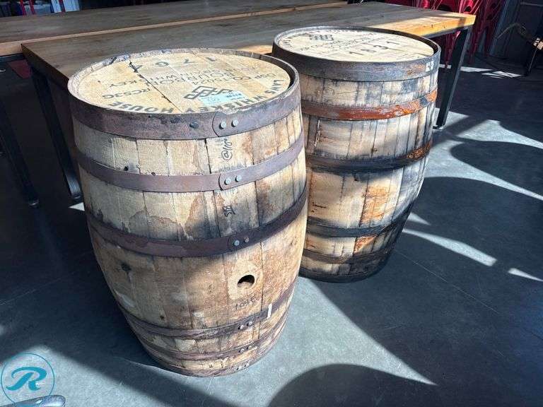 (2) Wood Barrels