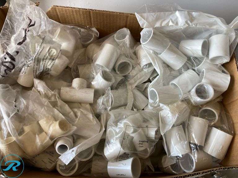 (500) new- Assorted PVC Plumbing supplies, Coupling, eblow, cap and tees (more the 500+ approx items) - Roller Auctions