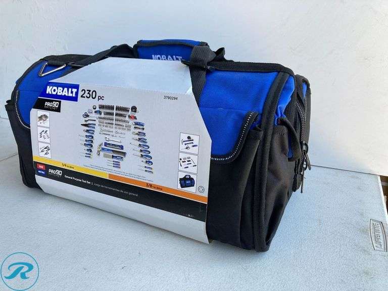 (1) New- Kobalt 230 -Piece Chrome Household Tool Set with Soft Case (total of 1) - Roller Auctions