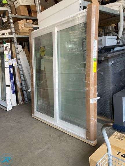 (1) New- Pella 250 Series Patio Door 72" x 80" Low-E Argon High Altitude White Vinyl Sliding door Right Hand Slider Patio Door (handle NOT included) (Total of 1) - Roller Auctions