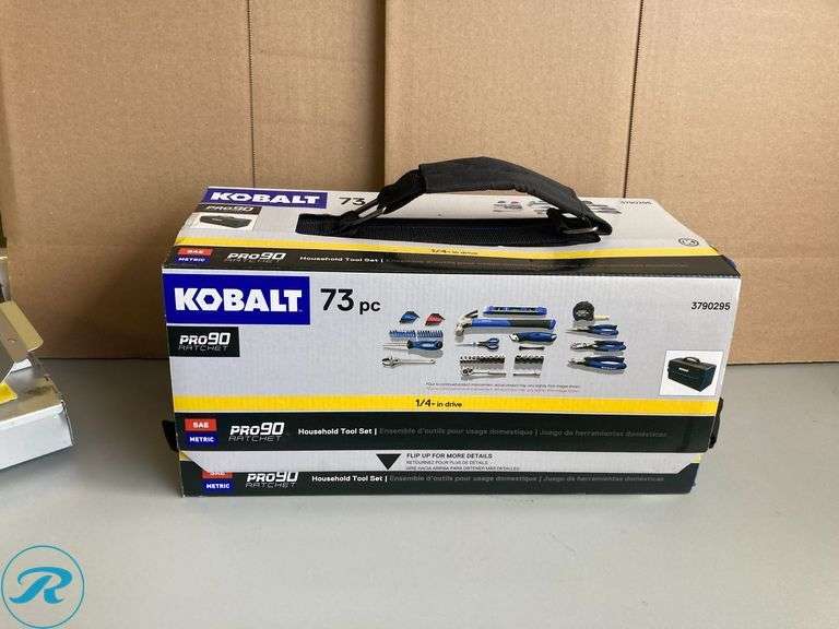(1) New- Kobalt 73 -Piece Chrome Household Tool Set with Soft Case (Total of 1 Set with Case) - Roller Auctions