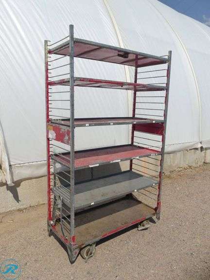 (4) Towable Multi-Tier Nursery Carts With Adjustable Shelves, 48″ x 21″ x 82″ - Roller Auctions