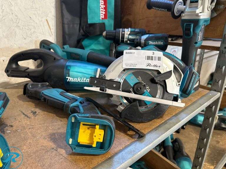 (7) Makita 18V Power Tools with Bag - Roller Auctions