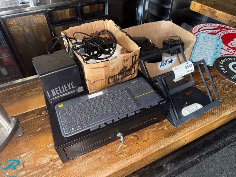 Receipt For Razor Keyboard Receipt Printer, Cash Drawer, Keyboard, and Accessories - Roller Auctions