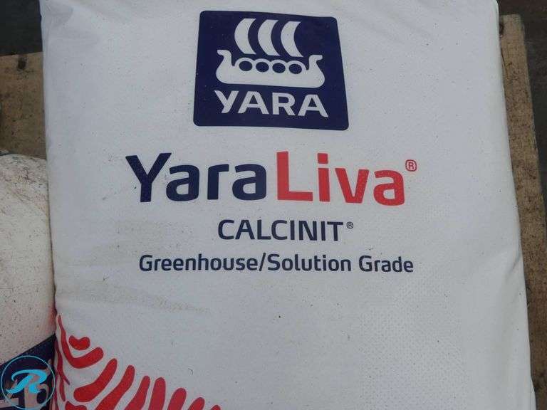 Pallet of (8) Bags YaraLiva CALCINIT Greenhouse/Solution Grade Fertilizer, 50 lb. Bags - Roller Auctions