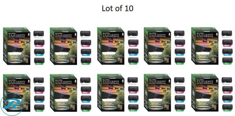 (10) New- BELL + HOWELL 4 -Pack BELL+HOWELL Color Changing 10 -Lumens 2 -Watt Black Solar LED Outdoor Path Light (total of 10) - Roller Auctions