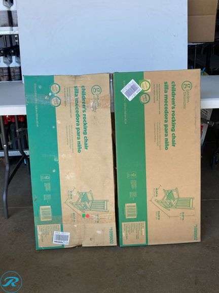 (2) New- Style Selections Children‘s White Wood Frame Rocking Chair with Slat Seat - Roller Auctions
