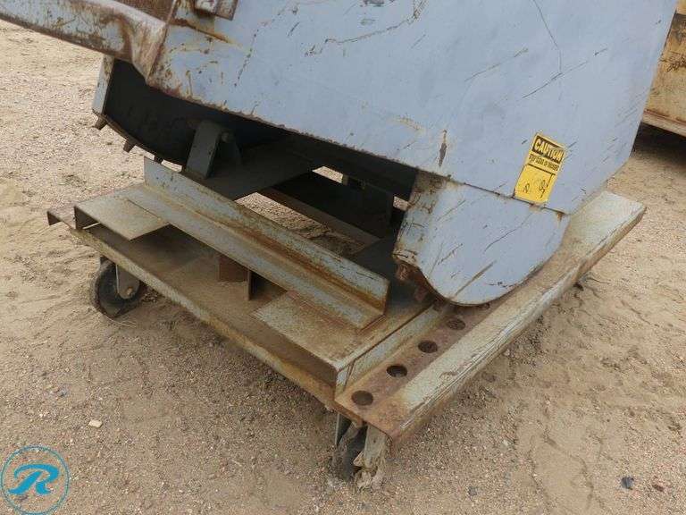 Self-Dumping Hopper with Casters and Fork Pockets - Roller Auctions