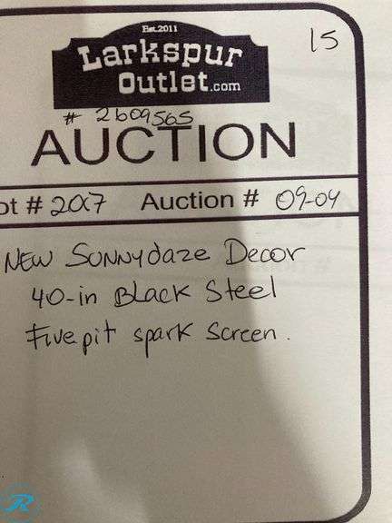 (1) New- Sunnydaze Decor 40-in Black Steel Fire Pit Spark screen - Roller Auctions
