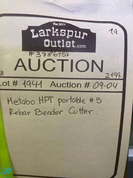 (1) New- Metabo HPT Portable #5 Rebar Bender Cutter - Roller Auctions