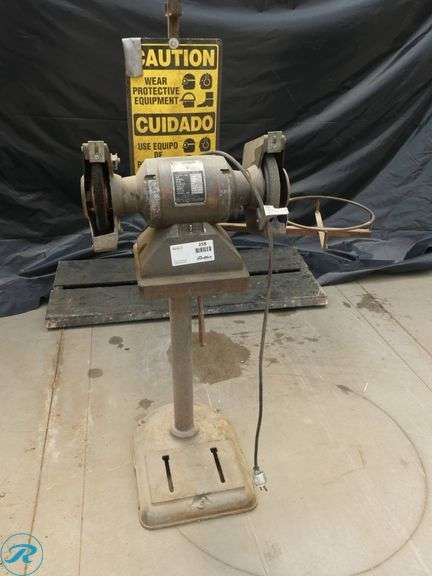 Chicago Power Tools 9875 Heavy-Duty Pedestal Bench Grinder, 3/4HP, 220V, Single Phase - Roller Auctions