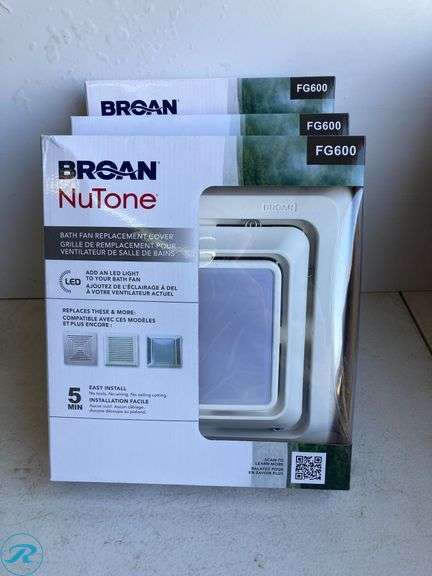 (3) New- Broan Quick Install with LED Light Replacement Replacement Grille Cover (total of 3) - Roller Auctions