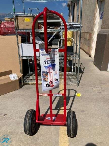 (1) New- Milwaukee 800-lb Capacity 2 -Wheel Red Steel Heavy duty hand truck (Total of 1) - Roller Auctions