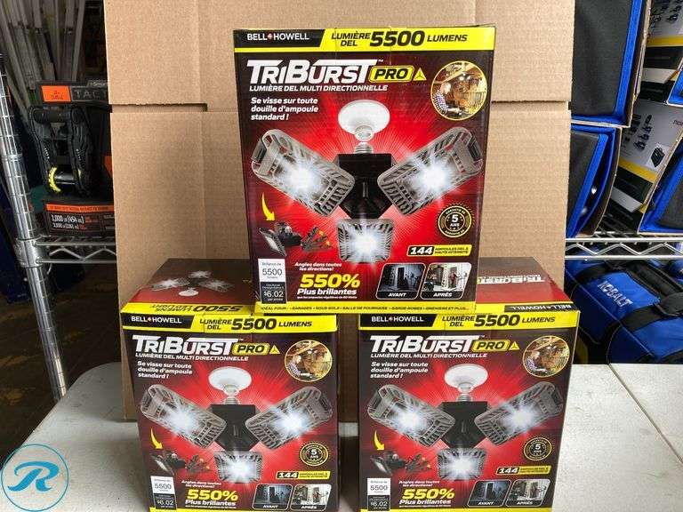 (3) New- BELL + HOWELL 5500 -Lumens LED Plug-in Ceiling-mounted Work Light (Total of 3) - Roller Auctions