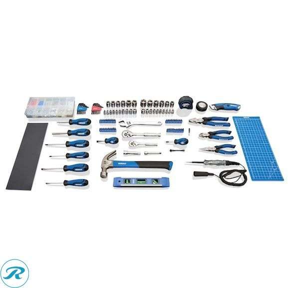 (1) New- Kobalt 119 -Piece Chrome Household Tool Set with Soft Case (total of 1) - Roller Auctions