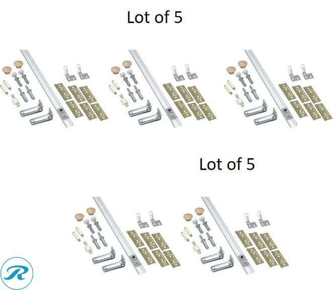 (11) New- (6) National Hardware 48.0-in Bi-pass door Sliding Closet Door Track kit (5) National Hardware 14-Piece Bifold Closet Door Hardware Kit fits 48-in Door Opening (Total of 11 items) - Roller Auctions