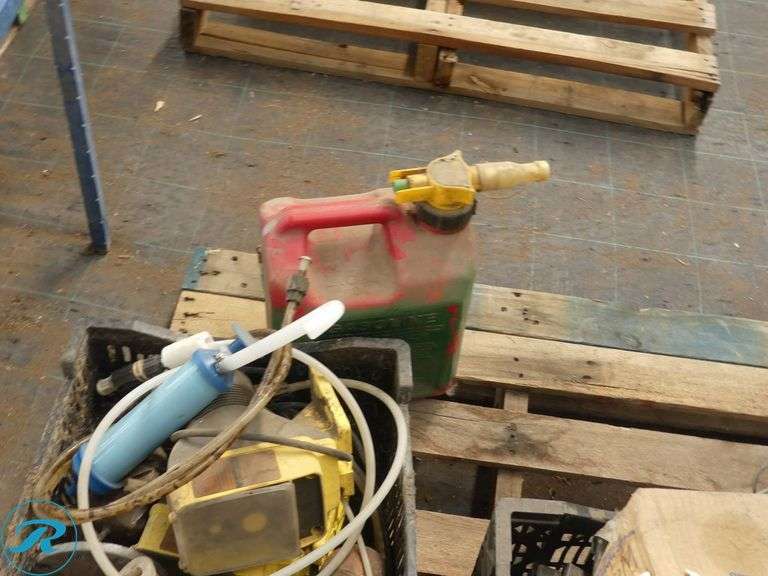 (3) Pallets of Tools, Hardware, Plastic Containers, and Metal Racks - Roller Auctions