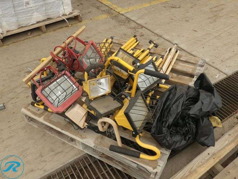 (2) Pallets of Portable Work Lights with Stands - Roller Auctions